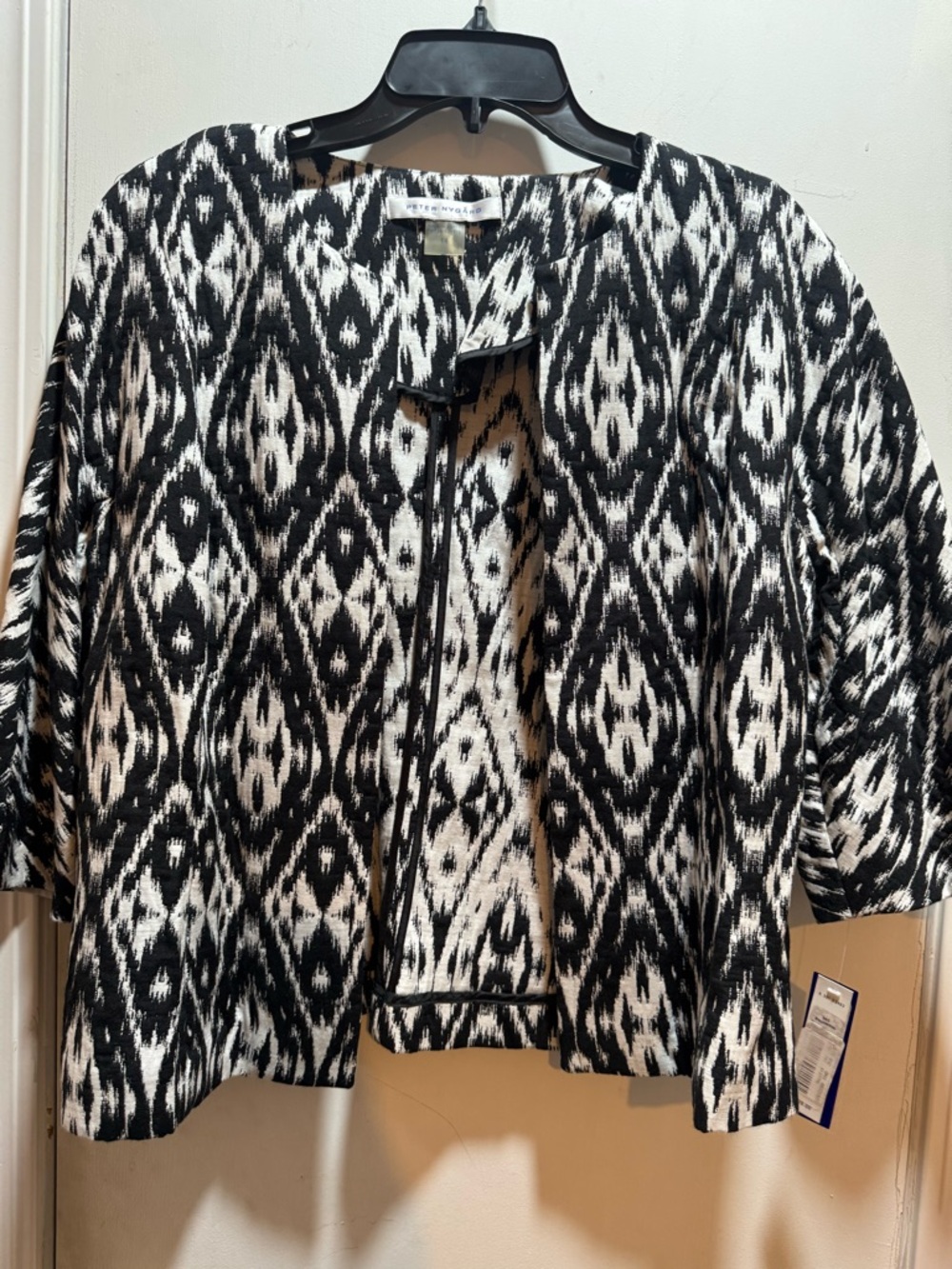 NWT Peter Nygard Cropped Open-front Textured Jacket in Size 14